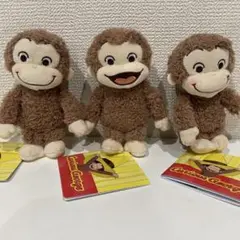 おさるのジョージ赤いほっぺマスコットくたっと　コンプリート　3点セット