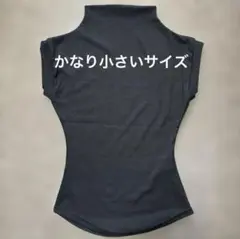 モックネックノースリーブ トップス スリムフィットプルオーバー　ブラック