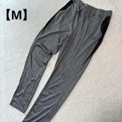 美品【スクロール】ヨガパンツ　ラインパンツ　M ツルツル　グレー　レギンス