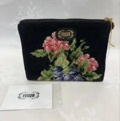 【新品】FEILER フェイラー 花柄 ポーチブラック