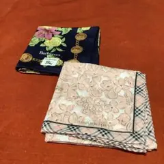 レディースBurberrys 花柄 ハンカチ ２点セット