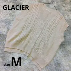 美品　GLACIER レディースニットベストMサイズ ベージュ系