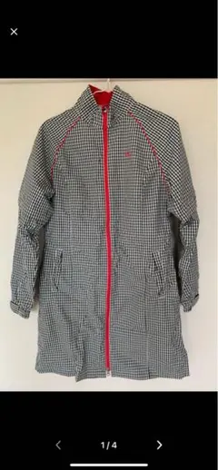 adidas レディース レインコート S/P 黒白チェック