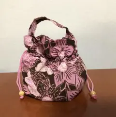 インドネシアバティック 巾着バッグ