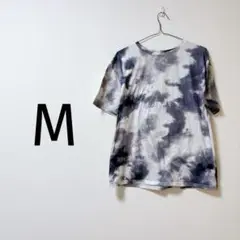 8 タイダイ柄 M Tシャツ トップス レディース グレー ブラック 半袖