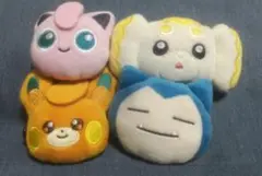 【4つコンプセット】ポケットモンスター フェイスぬいぐるみクリップ