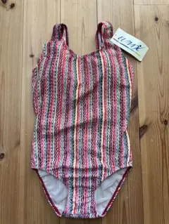 お値下げ中❗️タグ付き カラフルストライプ ワンピース水着