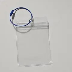 【5組セット】青150mmワイヤー、チャック付き アクキーカバー アクキーケース