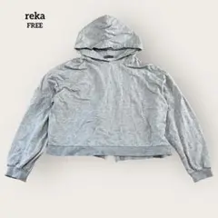 reca グレー シンプル フーディー パーカー ナチュラル カジュアル