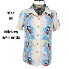超希少 Mickey & Friends ミッキーマウス 和柄 アロハシャツ M