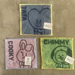BT21 サイン刺繍入りハンカチタオル3枚セット BTS