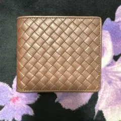 イングランドハウス　ブラウン 編み込み 二つ折り財布