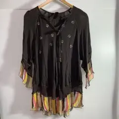 伊太利屋 チュニック M-L 茶系色 番4560
