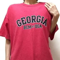 ギルダン ジョージア BCM AT UGA Tシャツ 朱色レッド赤 XL 古着