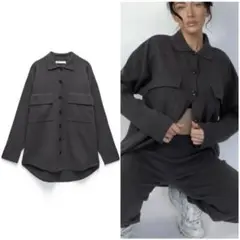 タグ付き新品 ZARA ニットシャツジャケット