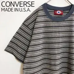 USA製　CONVERSE　コンバース　サーフ　ジャガード　ボーダー柄　Tシャツ