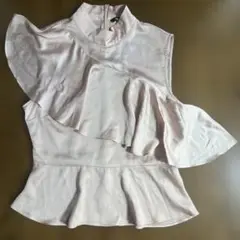 ZARA フリルノースリーブシャツ ピンク