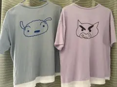 クレしん　しろ　ぶりぶりざえもんTシャツ 水色 薄紫 150cm 2枚セット