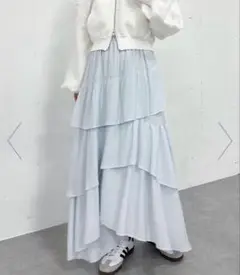 【本日限定価格】archives コットンライクアシメティアードスカート