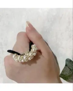 全品10%off! パール装飾ヘアゴム　結婚式　お呼ばれ　ウェディング　お呼ばれ