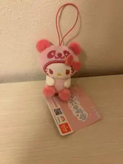 ラウンドワン限定　むにゃすやマスコット　パンダキティ　ピンク