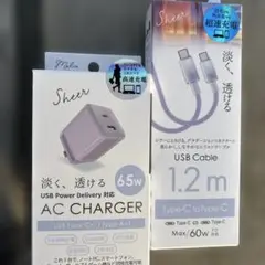 65W ACチャージャー + 1.2m Type-Cケーブル