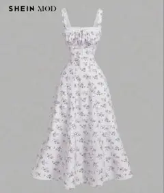 SHEIN MOD フラワープリント ノースリーブ ワンピース