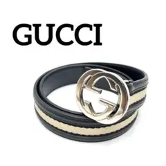 美品 グッチ レザー サスペンダー シルバー金具 黒 ロゴ型押し 美品 グッチ レザー サスペンダー シルバー金具 黒 ロゴ型押し