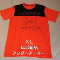 美品UNDERARMOUR　HEATGEAR Tシャツ LG オレンジ/ブラック