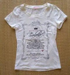 TRALALA Tシャツ 夏 白 王冠 英語 洋服 トゥララ