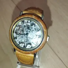 手巻き時計　ACONTE 　メンズ　木製　スケルトン