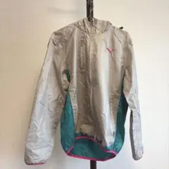 【極美品】 Puma フード付きジャケット シルバー/ターコイズ