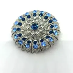 BlueブルーBlue ブローチ　直径　約4.5cm
