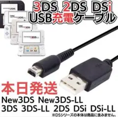 新品3ds充電器3ds充電ケーブル※USB式充電ケーブル※当日発送pt