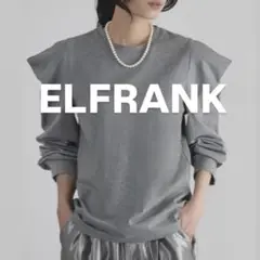 4【美品】エルフランク　洗える　パワーショルダークルーネックプルオーバー
