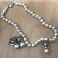 ヴィヴィアン ネックレス ピアス セット ドロップパールシルバー