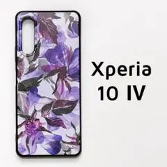Xperia 10 Ⅳ カバー 紫 花