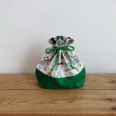 ハンドメイド☆　HELLOカエル　お弁当袋　グリーン