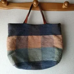 裂き織りトートバック　ハンドメイド