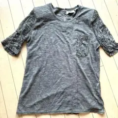 シースルー Tシャツ 13号 マダム デパートフォーマル 麻入り 伊太利屋好きに
