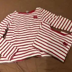 プチバトー 長袖カットソー　ボーダーリボン　130