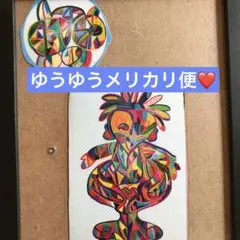 フォトフレーム❤️付き❤️手作り笑う木ハート❤️アート❤️Ａ５サイズ色鉛筆で描いてます❤️