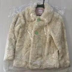 セスタヴォカーレ クリーム色の羊の毛みたいなコート 130サイズ