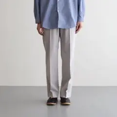 オーラリー シャンブレー ストレート パンツ M gray