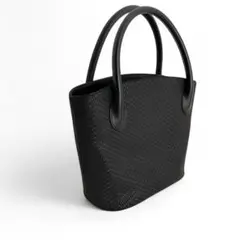 美品 印傳屋 INDEN-YA ハンドバッグ 黒 ブラック レザー 保存袋付き