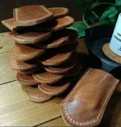 1個❄ITALIA leather choko⛺老舗高級スキレット調理カバー⛺