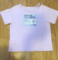 【美品!!】ALGY 転写プリントTシャツ パープルピンク M(160)
