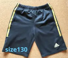adidas ハーフパンツ130サイズ　黒色　ジャージ