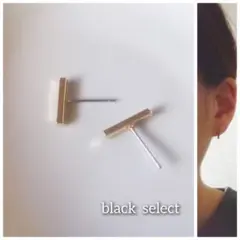 スティックチタンピアス　ゴールド