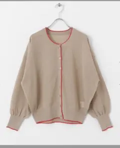 シアーボリュームスリーブカーディガン　ベージュ